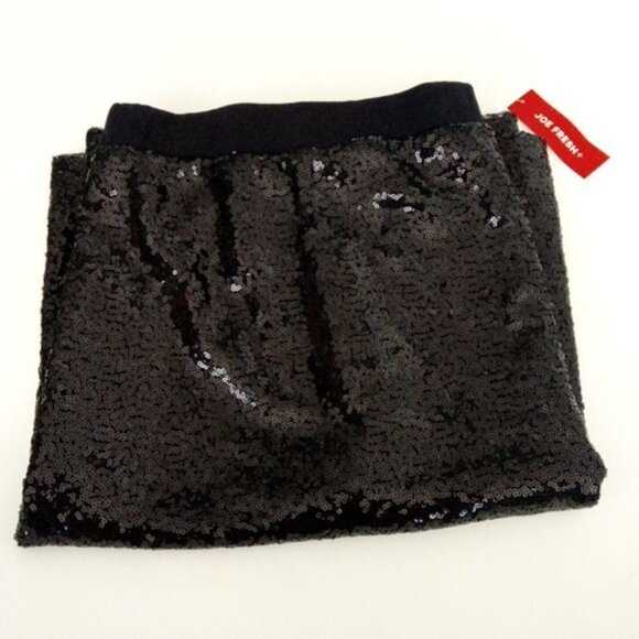 New Joe Fresh Plus Black Sequins Lined Dressy Mini Skirt Women's Size 1X - Picture 3 of 8